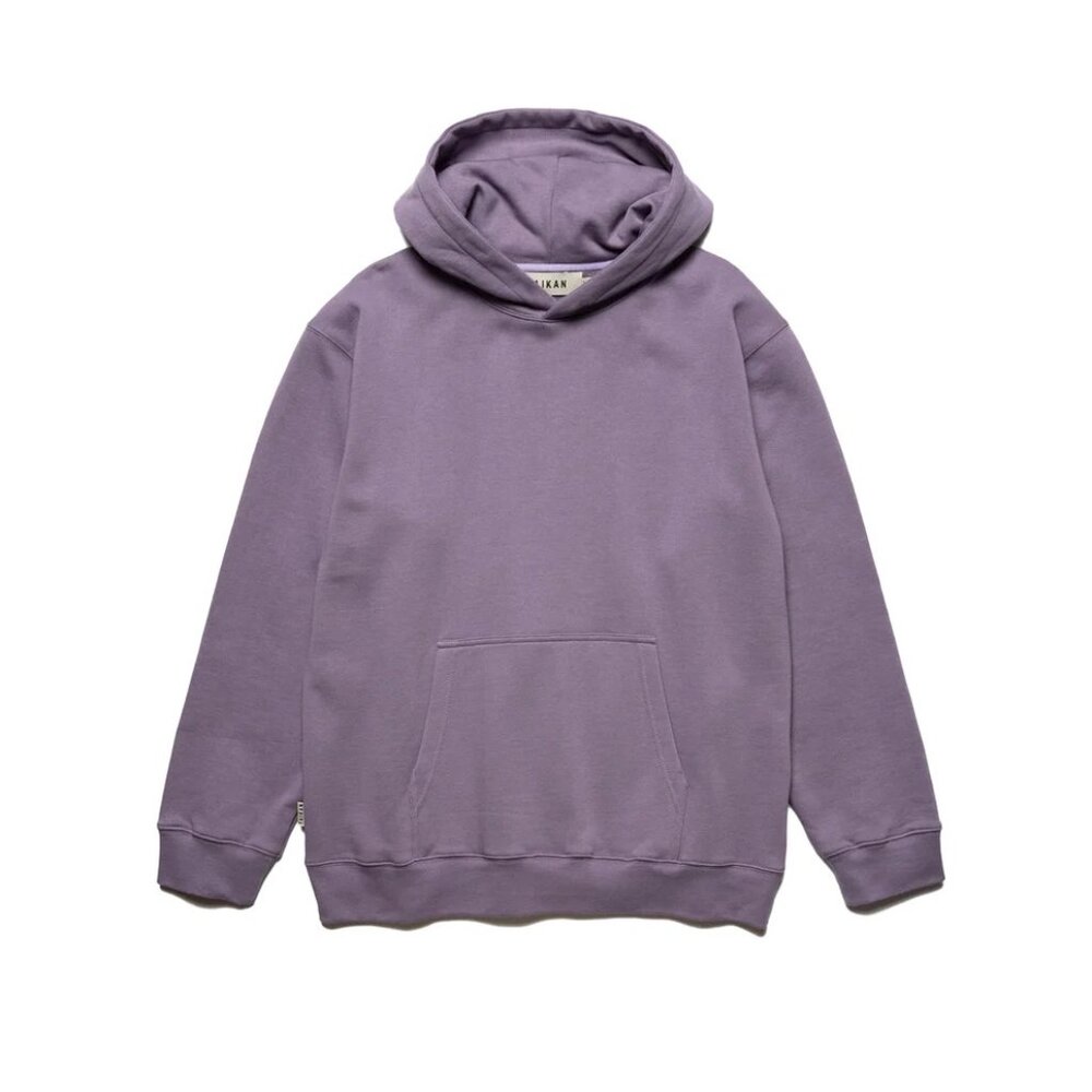 TAIKAN Plain Pullover Hoodie in Aubergine heavyweight cotton fleece